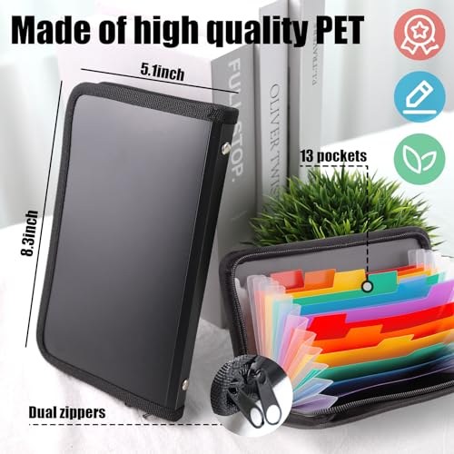 Koogel Receipt Coupon Organizer, 13 Pockets Mini Accordion File Organizer Coupon Holder Expandable Folder Wallet for Cards Bills Business Document