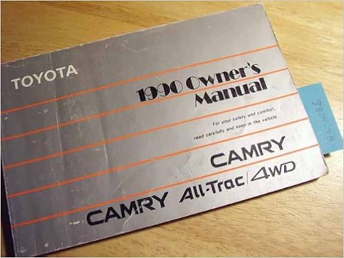 1990 Toyota Camry Alltrac Owners Manual Toyota Amazon Com Books