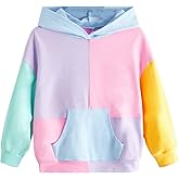 WDIRARA Toddler Girl's Colorblock Long Sleeve Pullover Top Hoodie Sweatshirt with Pocket
