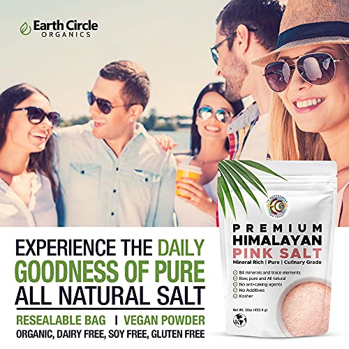 Earth Circle Organics Premium Himalayan Pink Fine Grain Salt Pure