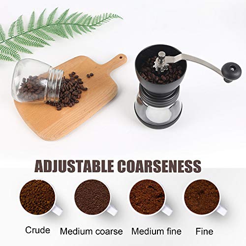 XUBX 2er Set Manuelle Kaffeemühle, verstellbarem Keramik Kern, Extra Behälter, Hand-Kaffeemühle, Mahlgradeinstellung… – Bild 4