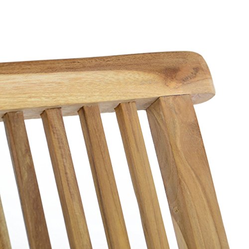 Divero 2er Set Kinderstuhl Gartenstuhl Klappstuhl Holzstuhl Teakholz Stuhl für Terrasse Garten klappbar unbehandelt Natur braun – Bild 4