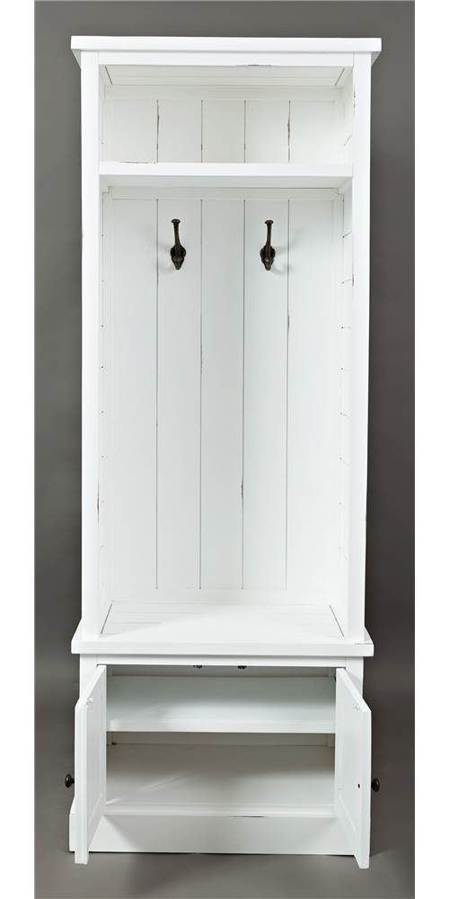 Jofran Artisan's Craft Distressed Acacia Farmhouse Storage Hall Tree