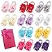 Elesa Miracle Toddler Baby Girl's Barefoot Sandals Value Set (10 Pairs - Chiffon Rhinestone Flower)