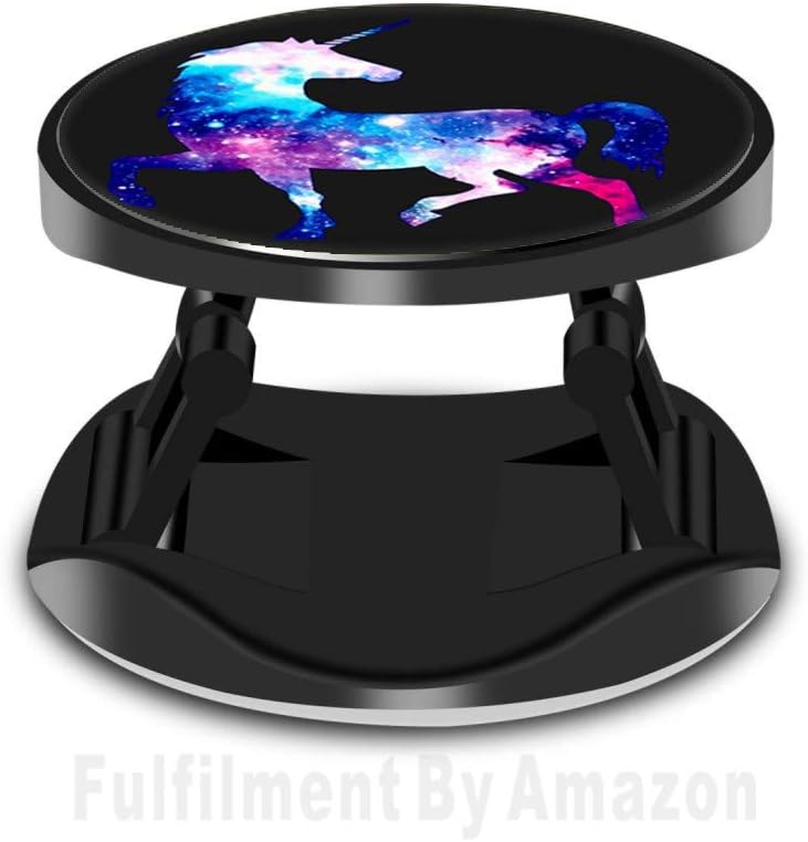 kevkevin Cell Phone Finger Expanding Stand and Grip for Smartphones and Tablets Multi-function Collapsible Mounts Kickstand Hand Phone Holder - Nebula Unicorn Black Blue White Pink Purple Red
