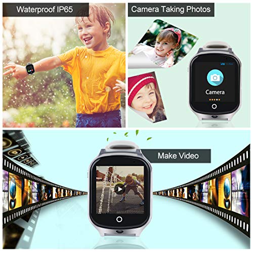 Autopmall GPS Watch Kids GPS Tracker Watch Waterproof IP65 SOS Call Function GPS WiFi LBS Real Time Tracking Health Steps Activity Tracking Boys Girls Gift