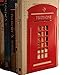 DYQWT Newest Creative Telephone Booth Bookend Bookends Racks,A Pair (Red)