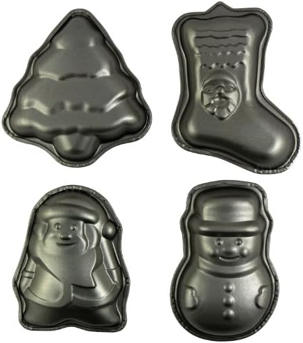 4 Holiday Mini Cake Pans - Assorted Designs