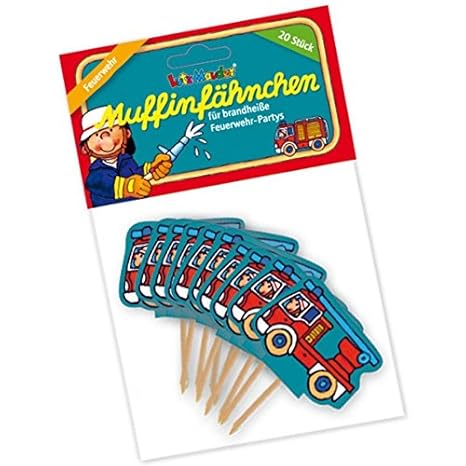 Lutz Mauder 11189 Muffinfähnchen Feuerwehr, 20-tlg.