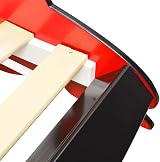 vidaXL Red Race Car Bed 90x200 cm MDF Frame with Safety Rails for Kids view 4