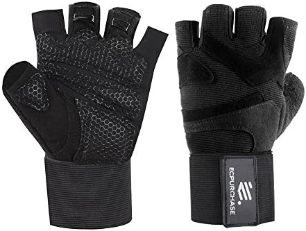 ECPURCHASE Workout Gloves with Wrist Support Women Men for Pull Ups, Fitness, Crossfit, Weightlifting Gloves, Breathable and Non-Slip, Full Palm Protection