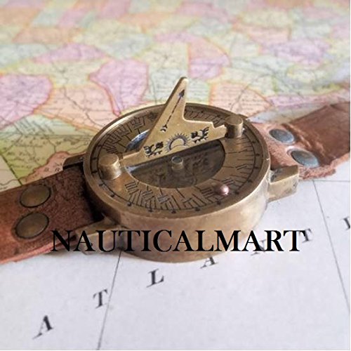 Christmas Gift Brass Nautical Sundial Wristwatch