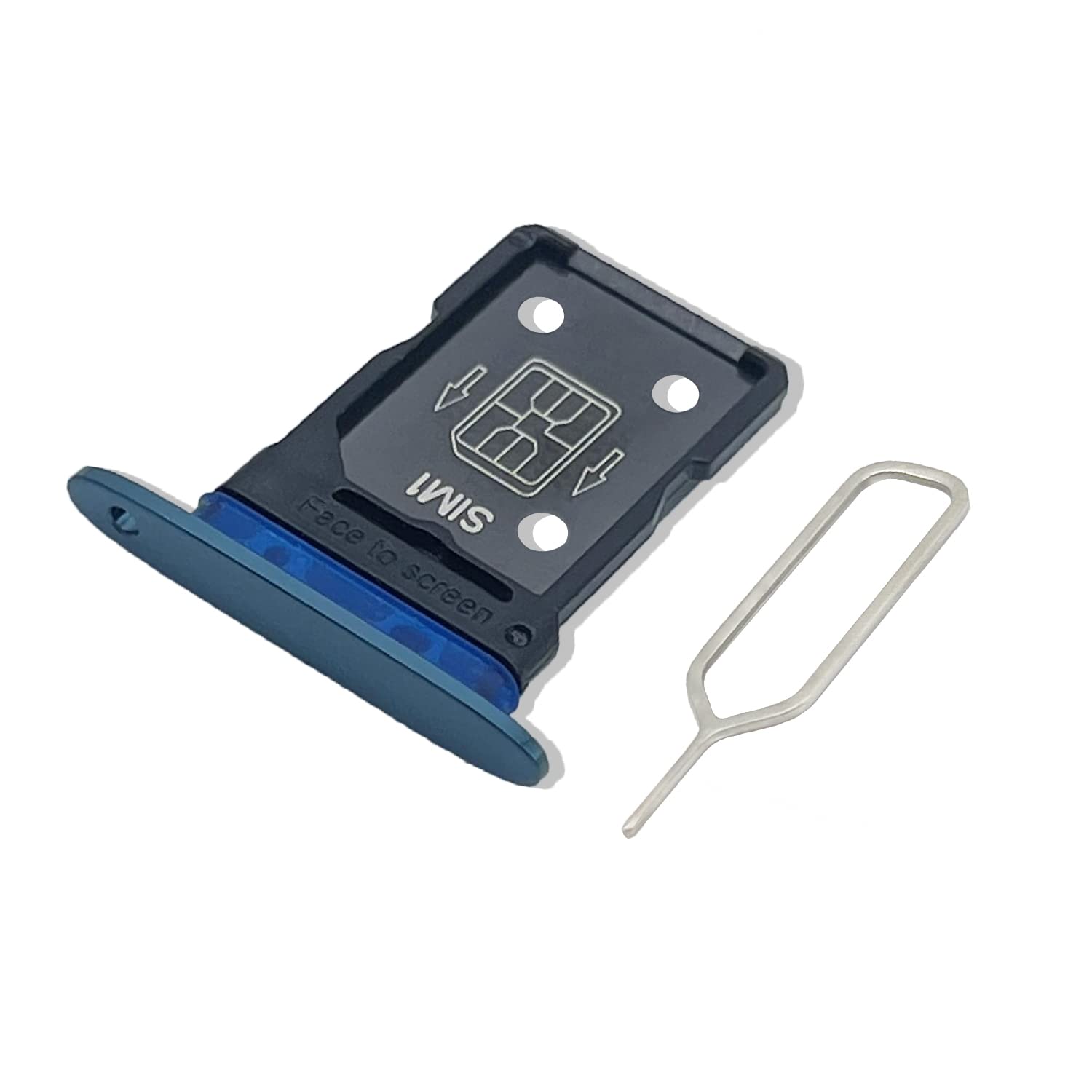 Eonpam Original DUAL SIM Card Slot Tray Holder Replacement for (OPPO Find X2) Incl SIM Pin (Blue)