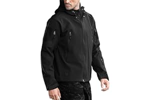 FREE SOLDIER Men's Outdoor Waterproof Soft Shell Hooded Military Tactical Jacket