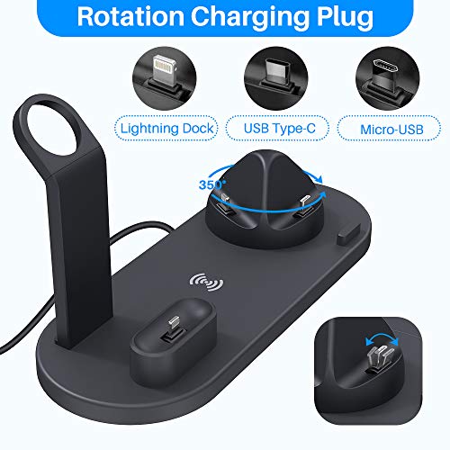 Wireless Charger, 3 in 1 Charging Station for iWatch(Not Included), AirPods Pro/2, Wireless Charging Stand for iPhone 12 Pro Max/11 Pro Max/X/XS/XR and All Qi-Enabled Phones