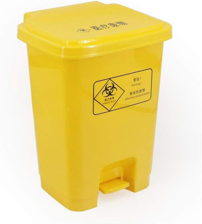 LXJYMX Outdoor Waste bin Trash can, Abandoned Recycling bin, Pedal Trash can Outdoor Trash can (Color : Yellow, Size : 40L)