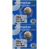 Renata 384 SR41SW Batteries - 1.55V Silver Oxide 384 Watch Battery (2 Count)