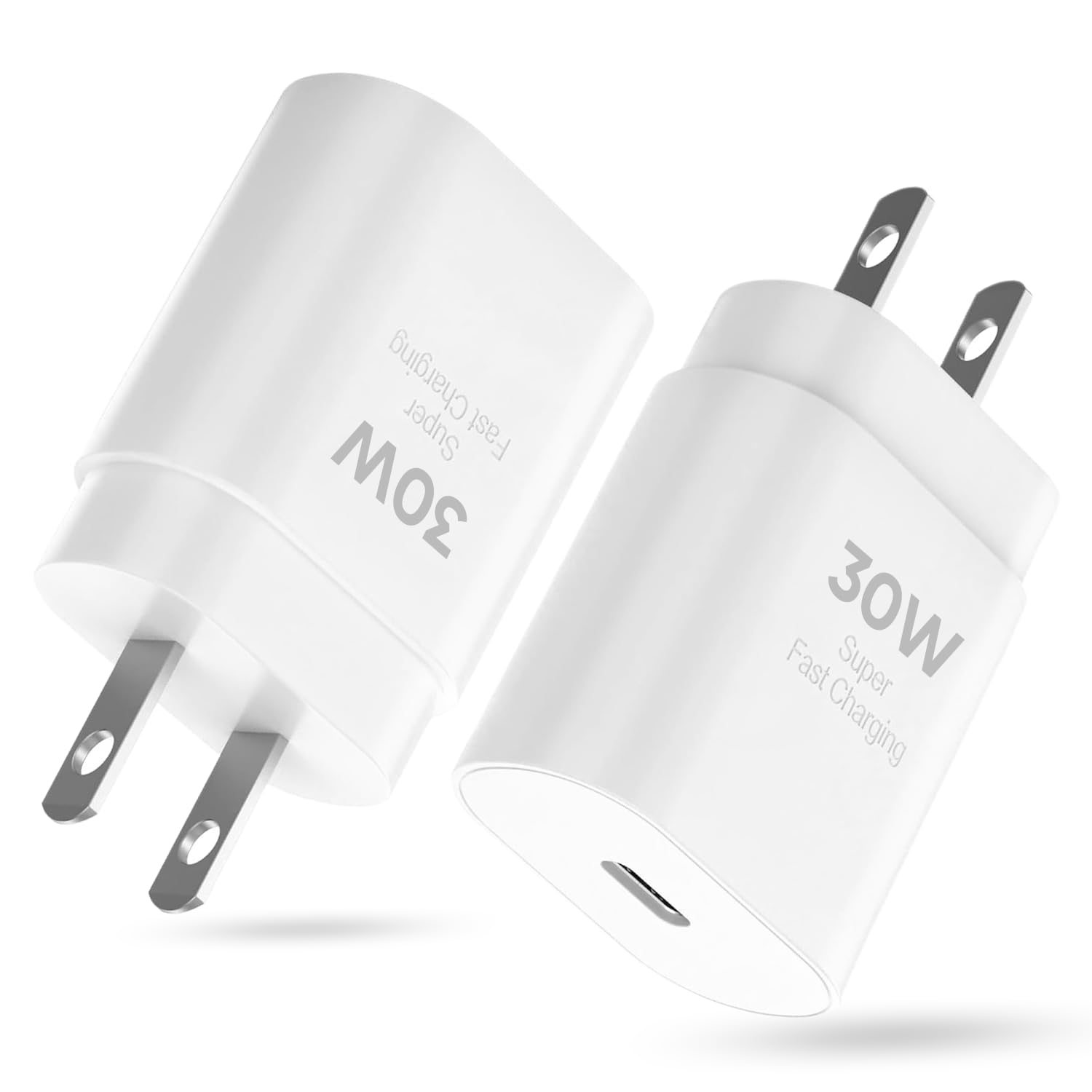 30W USB Type C Charger Block, Fast Charging USBC Power Adapter for iPhone 17 16 16e 15 Pro Max Air /14 13 12 11 / iPad/mini/AirPod/Samsung Galaxy S25 S24 Ultra S23 S22 S21, Wall Charge Plug, 2 Pack