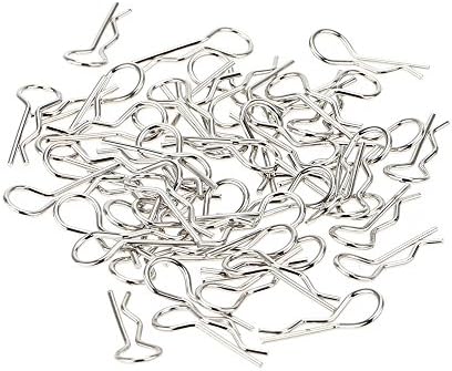 AOHOBBY 50Pcs Universal Scale Metal Stainless Steel Body R Clips Pin for 1/10 RC Cars Parts Truck Buggy Shell Replacement HSP Traxxas Axial Kyosho Redcat Himoto