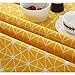Lahome Geometric Series Pattern Tablecloth - Cotton Linen Round Table Cover Kitchen Dining Room Restaurant Party Decoration (Yellow Chessboard, Round - 60