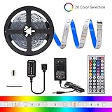 HitLights RGB LED Light Strip Kit, 16.4 Feet - Includes Power Supply and Controller. 150 LEDs, 12V DC