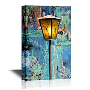 Canvas Wall Art - Lamp with Dim Light on Grunge Background - Gallery Wrap Modern Home Art | Ready to Hang - 12x18 inches