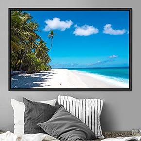 signwin Framed Canvas Wall Art Palm Tree Colorful...