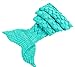 Hughapy Knitted Mermaid Tail Blanket for Adults, Teens, Kids Crochet Snuggle Mermaid, All Seasons Scales Pattern Sleeping Bag Blanket (Adult,Green)
