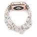 Apple Watch Band,GEMEK Fashion Pearl Natural Stone Bracelet Replacement iWatch Strap Band For Women Girls, Apple Watch series 3 Series 2 Series 1 All Version (White - 38mm)