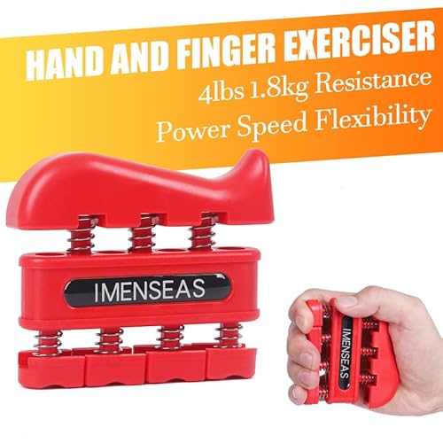 IMENSEAS Grip Strength Trainer Pack Adjustable, Finger Stretcher  Resistance Extensor Bands, Finger Exerciser