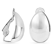 LeCalla 925 Sterling Silver Small Medium Clip On Earrings Non-Pierced Clip-On Stud Earring for Teen Women