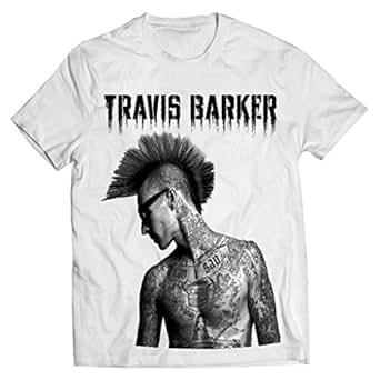 Amazon.com: Mazumi8 Travis Barker Drumer Punk T-Shirt Size ...