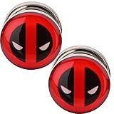 Deadpool Logo Screw-On Stainless Steel Plug Pair