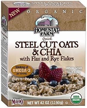 Homestat Farm Organic Steel Cut Oats & Chia with Flax and Rye Flakes Cereal (42 oz.)