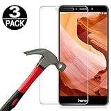 [3 Pack] Honor 6X Screen Protector Tempered Glass [9H Hardness][Ultra Clear][Anti Scratch][Bubble Free] HD Clear Tempered Glass Screen Protector Film for Huawei Honor 6 X 5.5 inch