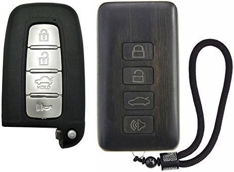 SHIKELANG Keyless Entry Remote Control Refit Rosewood Car Key Fob Shell Replacement for Hyundai & KIA (Circuit Board & Battery Excluded)