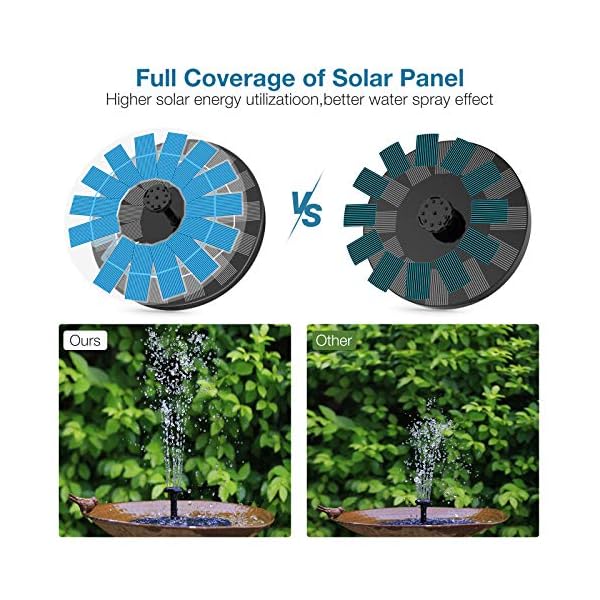 AISITIN-Solar-Fountain-PumpSolar-Fountain-35W-18CM-Diameter-Circle-Garden-Solar-Powered-Water-FeatureSolar-Water-Fountain-Solar-Pond-Pump-with-6-Nozzles-for-Bird-BathFish-TankPatioPondPool AISITIN 3.5W Solar Fountain Pump Garden Solar Powered Water Feature, Solar Pond Pump with 6 Nozzles for Bird Bath, Fish…