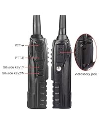 BaoFeng UV 82L correa dual VHF UHF Amateur (jamón) Radio bidireccional con PTT doble (Negro)
