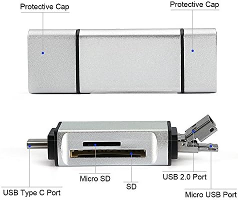 Memory Card Reader,SD/Micro SD Card Reader and USB c Type C Card Reader USB OTG to USB 2.0 Adapter with standard USB Type C Male Connector for PC Laptop Tablet and Cellphone with OTG Function