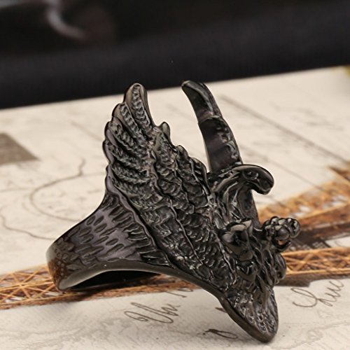 ANAZOZ Stainless Steel Men Ring Size 7-15 Black Cool Eagle Unique Classic Outlet