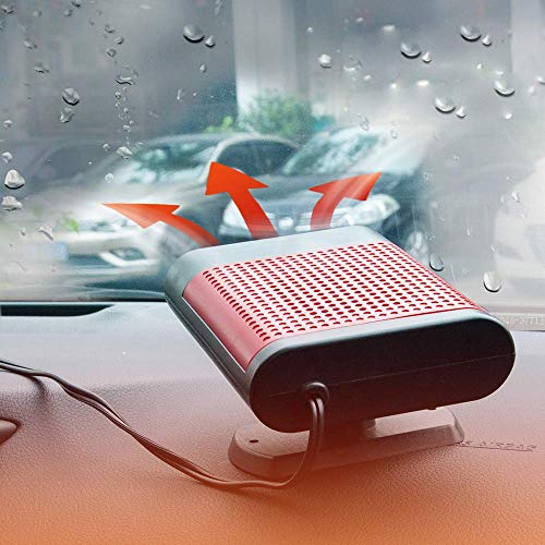 Portable Car Heater Car Defroster with Air Purification 12V 150W Auto Car 30 Seconds Fast Heating Defrost Defogger Demister Vehicle Ceramic Heater Fan for Windshield (Red) - Thumbnail 4