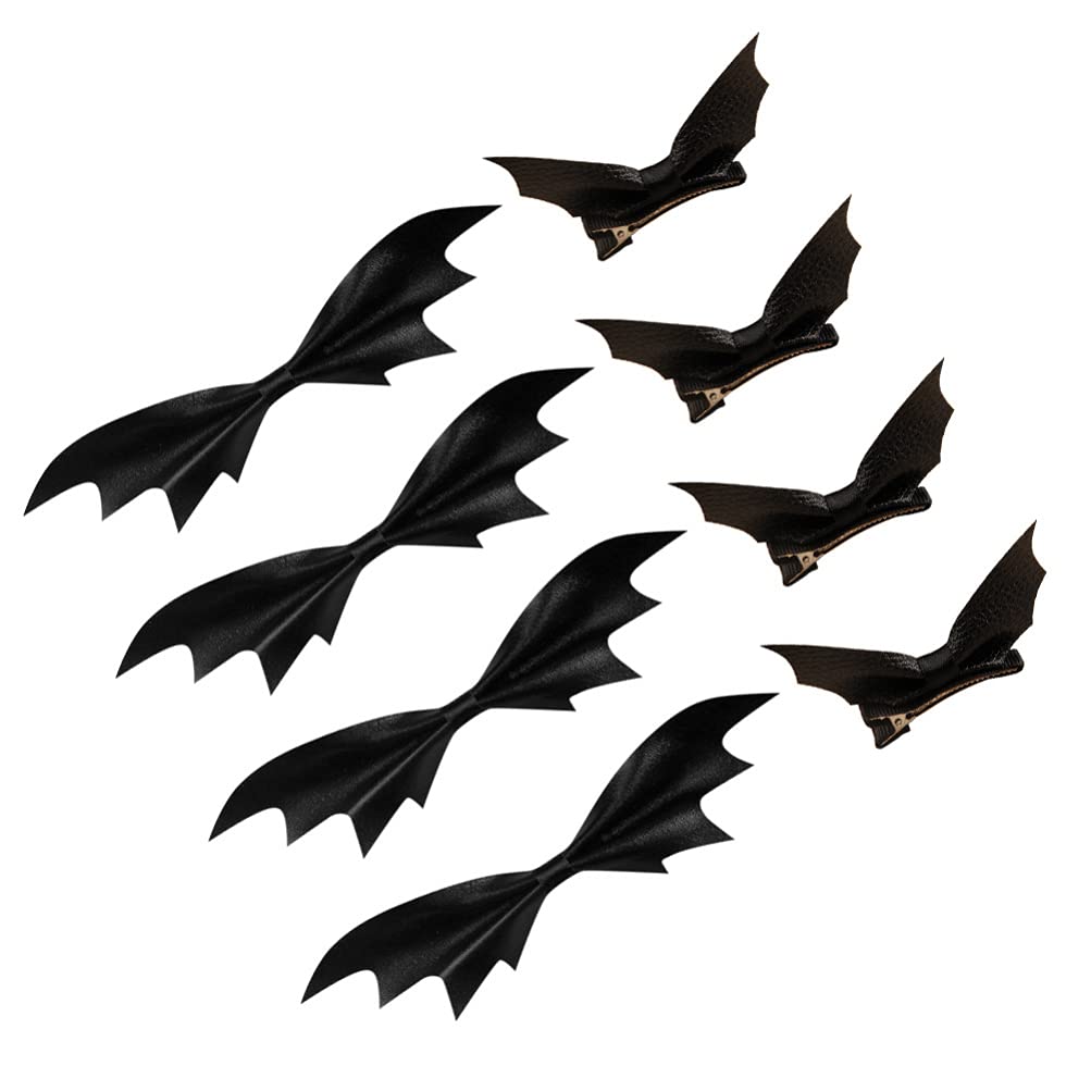 Lurrose 8pcs Halloween Bat Wings Hair Clips Devil Wing Hair Barrettes Black Horror Hairpins for Halloween Party Cosplay Props