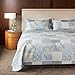 SLPR Cottage Floral 3-Piece 100% Cotton Lightweight Quilt Set - Queen with 2 Shams | Bedding Quilted Bedspread