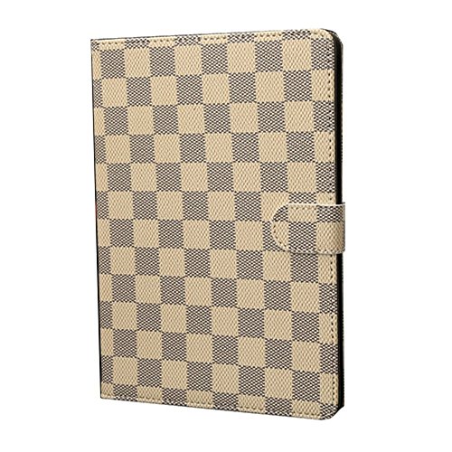 HM-ANT Luxury Fashion Grid Design PU Leather Case Cover Stand with Wake and Sleep Function for Apple Ipad Mini / Ipad Mini with Retina Display + Free Screen Protector (Khaki)