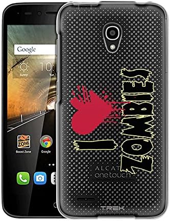 Alcatel OneTouch Conquest Case, Slim Fit Snap On Cover by Trek I Love Zombies Clear Case