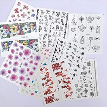 Amazon Com 1 Sheet Water Decals Nail Art Stickers Black Necklace Amazon Com 1 Sheet Water Decals Nail Art Stickers Black Necklace