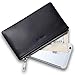 HISCOW Metal Zipper Wallet Pouch with Large Cash Compartment - Italian Calfskin