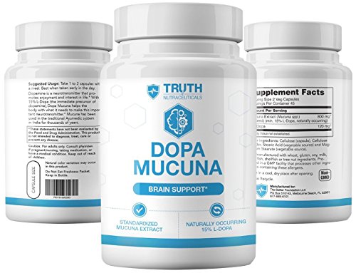 Truth Nutra - Dopa Mucuna - Brain and Mood Support - 90 Capsules - All Natural Ingredients - Improve Memory and Cognitive Function - Stimulate Dopamine Production - Research Backed Ingredients