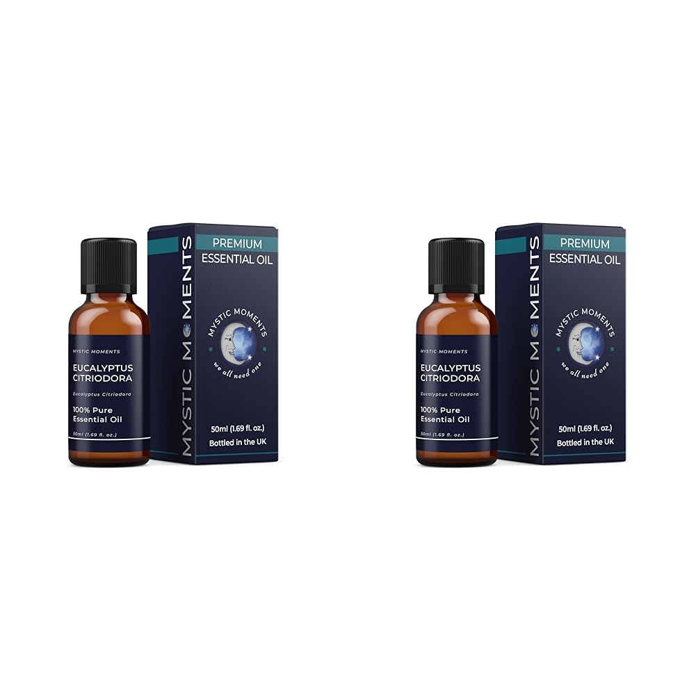 Mystic Moments | Eucalyptus Citriodora Essential Oil 50ml - Pure & Natural Oil for Diffusers, Aromatherapy & Massage Blends Vegan GMO Free (Pack of 2)