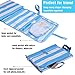Baby Diaper Changing Pad Clutch Portable Travel Changing Station for Baby Newborn Infant, Foldable Mat with Head Cushion, Comfortable Waterproof Wipeable (Blue with White)